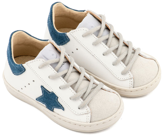 Babywalker Τρίχρωμο Sneaker Δετό EXC5315 Λευκό Μπλε Ρουά Γκρι