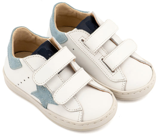 Babywalker Τρίχρωμο Sneaker Διπλό Χρατς EXC5316 Λευκό Σιέλ