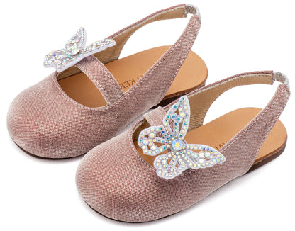 Babywalker Leather Clogs with Handmade Flower EXC5772