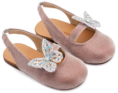 Babywalker Leather Clogs with Handmade Flower EXC5772