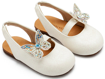 Babywalker Leather Clogs with Handmade Flower EXC5772