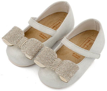 Babywalker Leather Clogs with Handmade Flower EXC5772