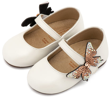 Babywalker Leather Clogs with Handmade Flower EXC5772