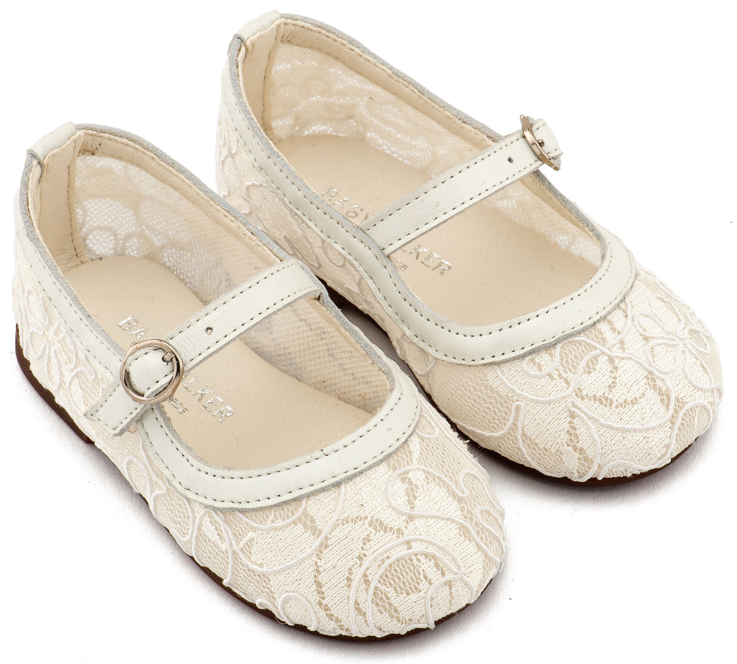 Babywalker Leather Clogs with Handmade Flower EXC5772
