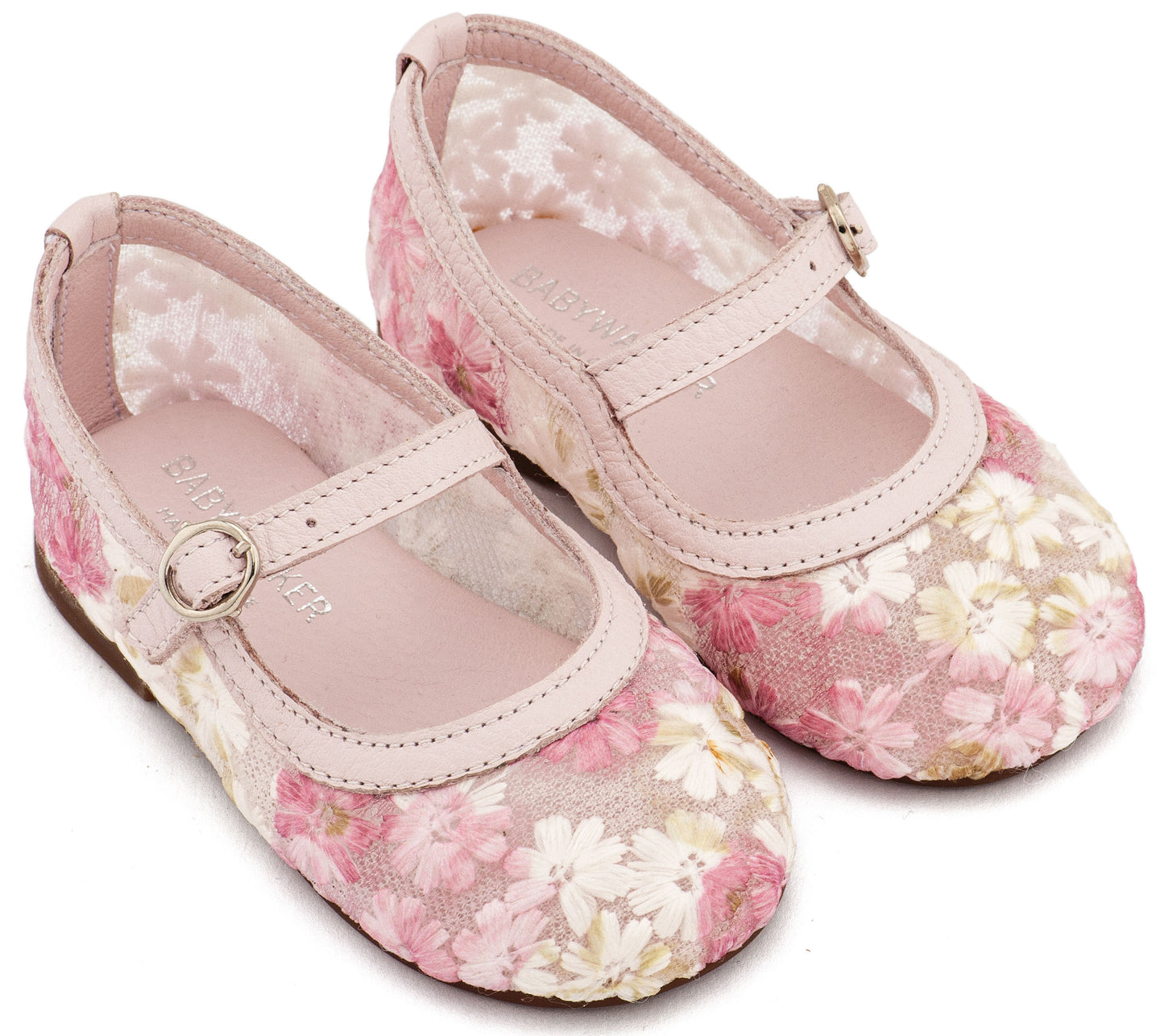 Babywalker Leather Clogs with Handmade Flower EXC5772