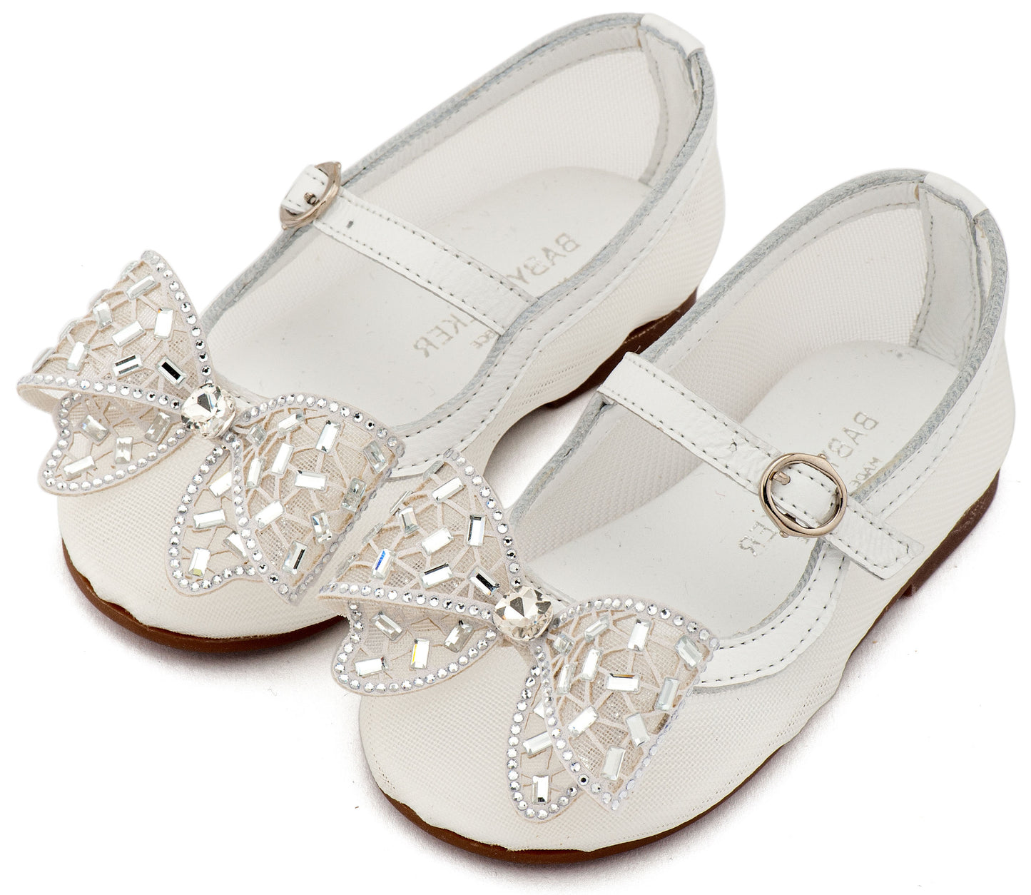 Babywalker Leather Clogs with Handmade Flower EXC5772