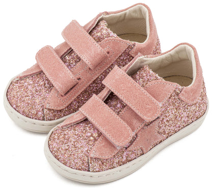 Babywalker Sneaker Διπλό Χρατς με Αστέρι στο Πλάι EXC5904 Ροζ Αντικέ