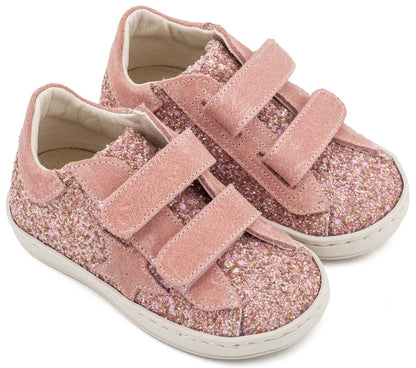 Babywalker Sneaker Διπλό Χρατς με Αστέρι στο Πλάι EXC5904 Ροζ Αντικέ