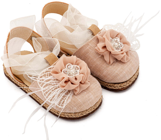 Babywalker Εσπαντρίγια με Χειροποίητο Διακοσμητικό με Πούπουλα EXC5905 Εκρού Νουντ