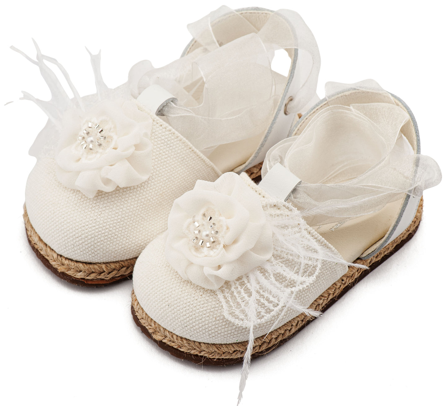 Babywalker Εσπαντρίγια με Χειροποίητο Διακοσμητικό με Πούπουλα EXC5905 Λευκό