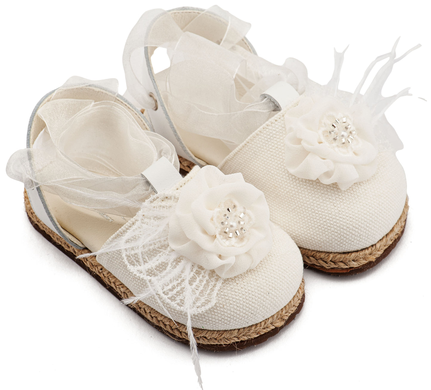 Babywalker Εσπαντρίγια με Χειροποίητο Διακοσμητικό με Πούπουλα EXC5905 Λευκό