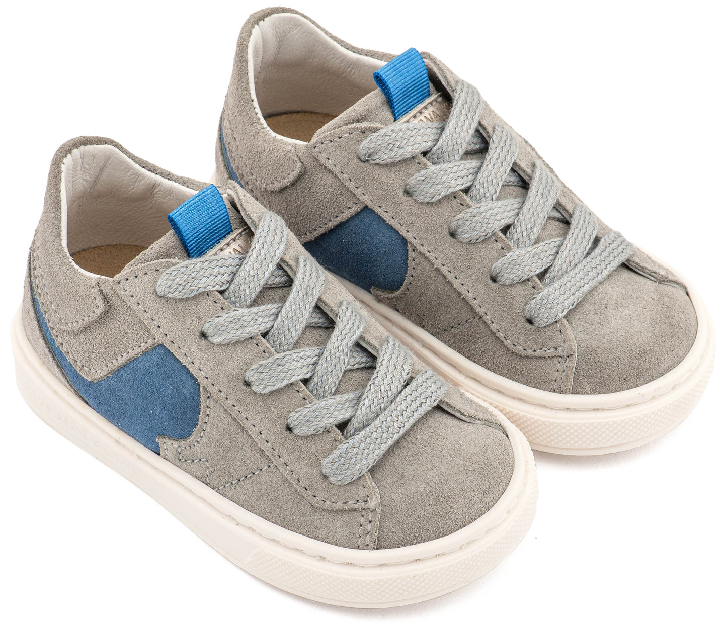 Babywalker Δίχρωμο Sneaker Δετό EXC8002 Γκρι Μπλε Ρουά