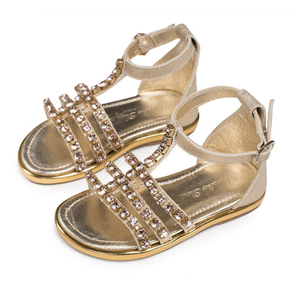 Sandal with svarovski crystals LU6067 gold