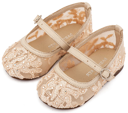 Babywalker Γοβάκι από Ύφασμα Φιλντιρέ Δαντέλα LU6128