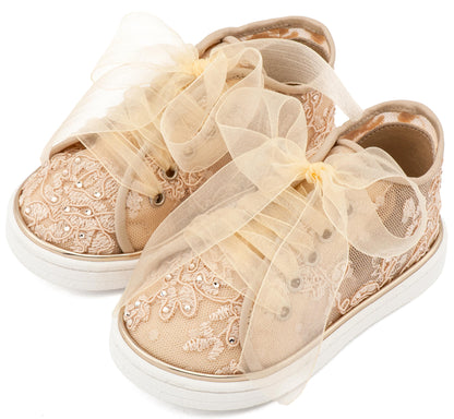 Babywalker Leather Clogs with Handmade Flower EXC5772