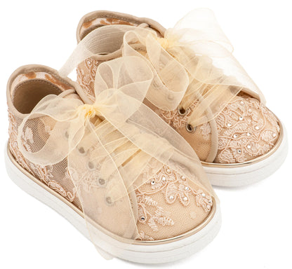 Babywalker Leather Clogs with Handmade Flower EXC5772