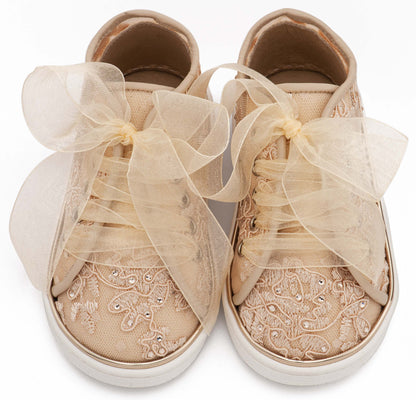 Babywalker Leather Clogs with Handmade Flower EXC5772