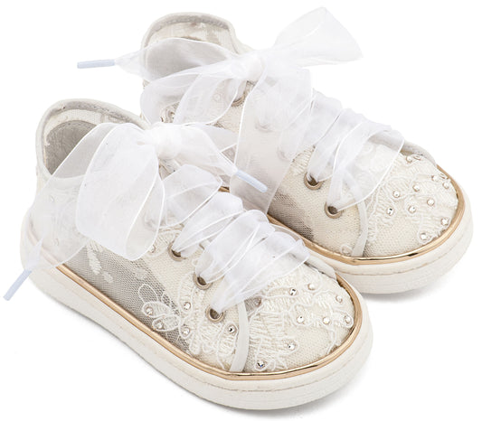 Babywalker Sneaker απο Ύφασμα Φιλντιρέ Λουλούδια LU6129