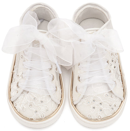 Babywalker Leather Clogs with Handmade Flower EXC5772