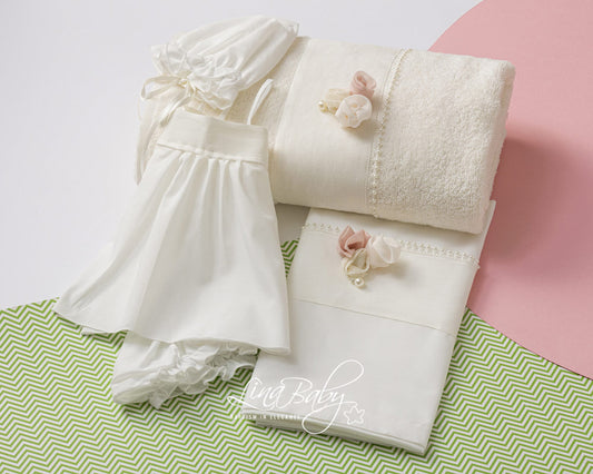 Baptismal oilcloth set Artemis 1536 Ecru 6pcs