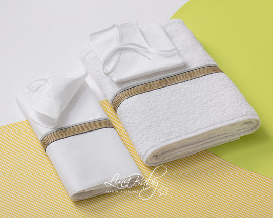 Baptismal oilcloth set Jason 1550 White 6pcs