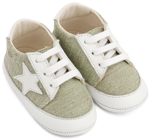 Babywalker Υφασμάτινο Δετό Sneaker MI1135 Φυστικί Λευκό