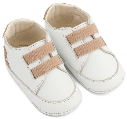 Babywalker Παντοφλέ Σνικερ με Λάστιχάκια MI1137 Λευκό Μπεζ