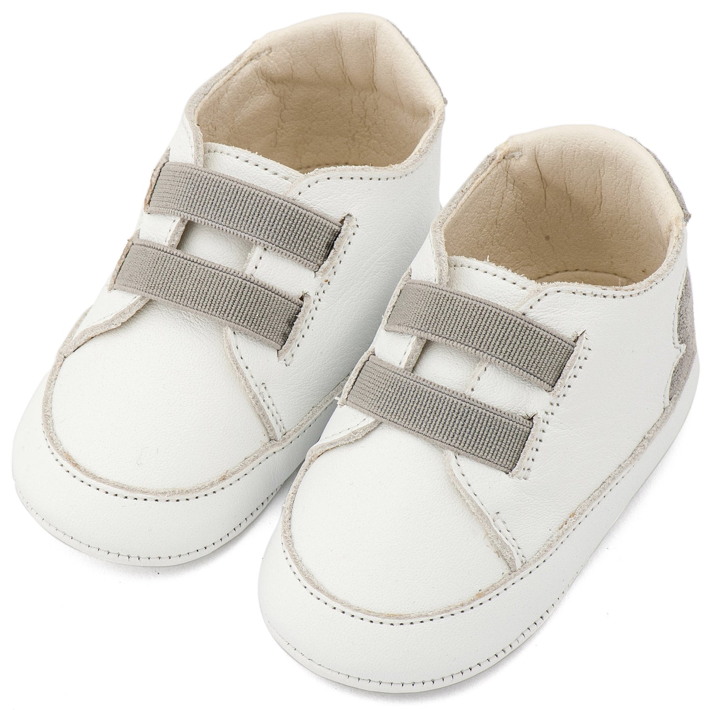 Babywalker Παντοφλέ Σνικερ με Λάστιχάκια MI1137 Λευκό Γκρι