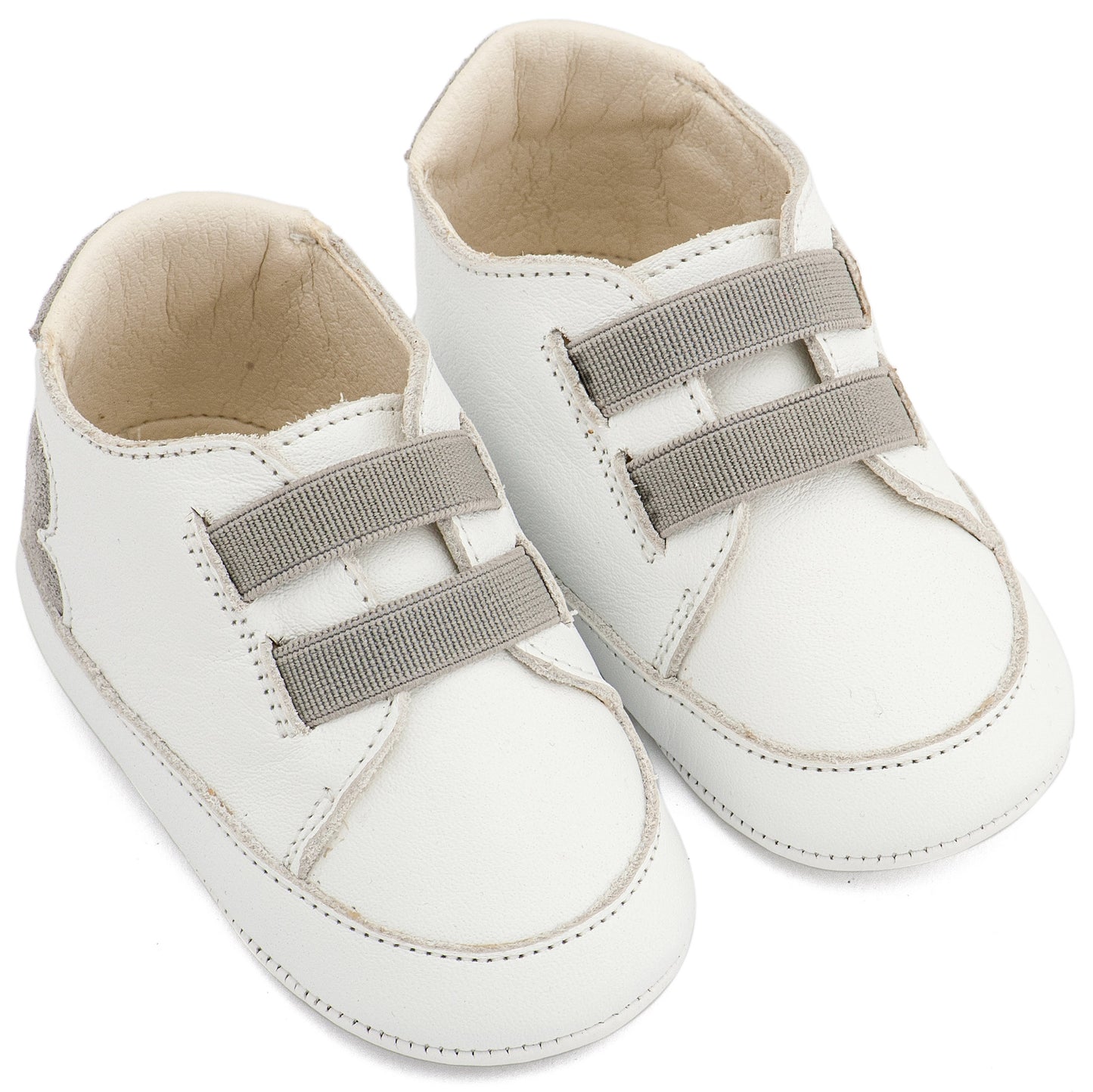 Babywalker Παντοφλέ Σνικερ με Λάστιχάκια MI1137 Λευκό Γκρι