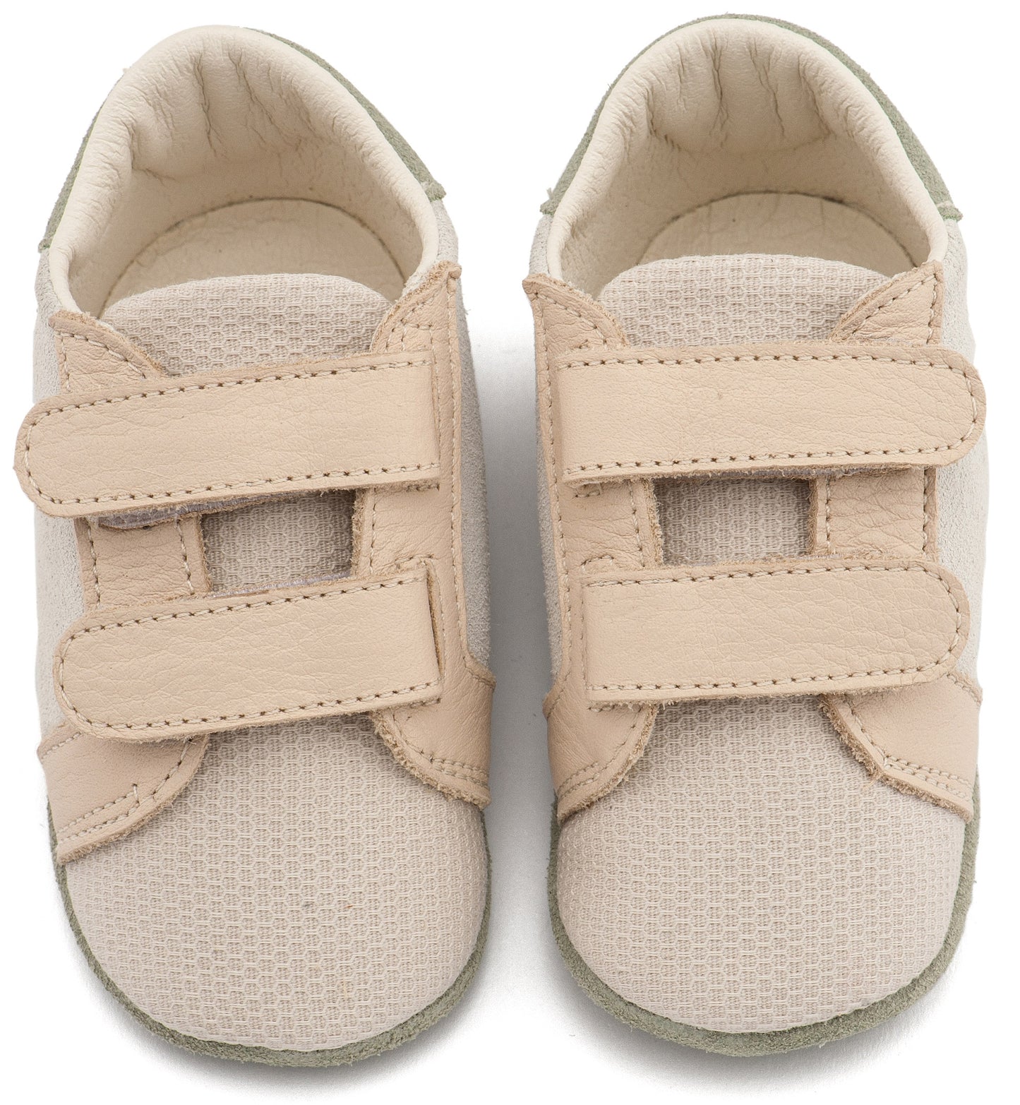Babywalker Δερμάτινο Σνικερ με Χρατς MI1138 Λευκό Μπεζ