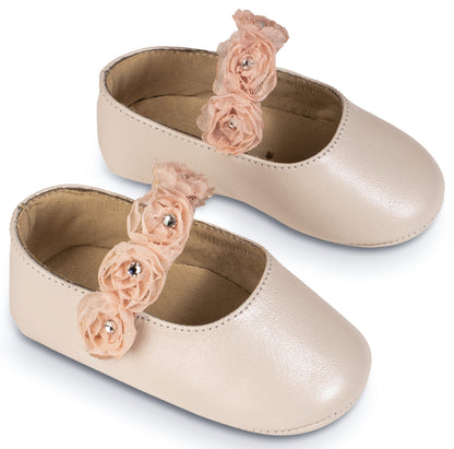 Babywalker Γοβάκι Μονή Μπαρέτα MI1638 Εκρού Ροζ