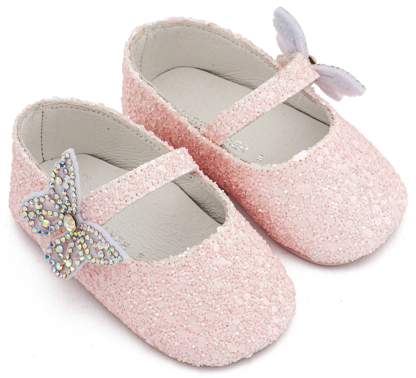 Babywalker Γοβάκι Μονή Μπαρέτα Χρατς με  Στρασένια Πεταλούδα MI1658 Ροζ