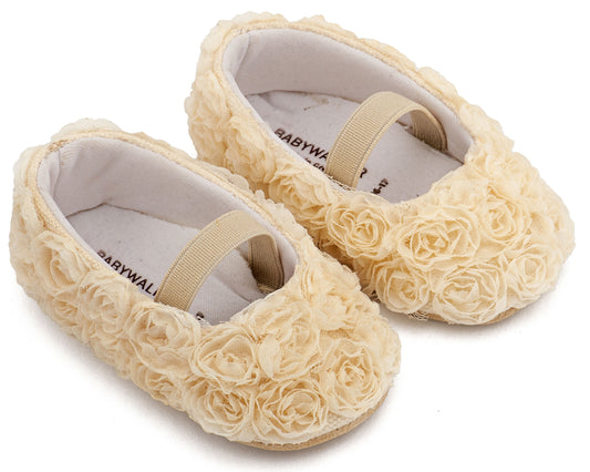 Babywalker Μπαλαρινα Διακοσμημένη με Chiffon Λουλούδια MI1660 Εκρού