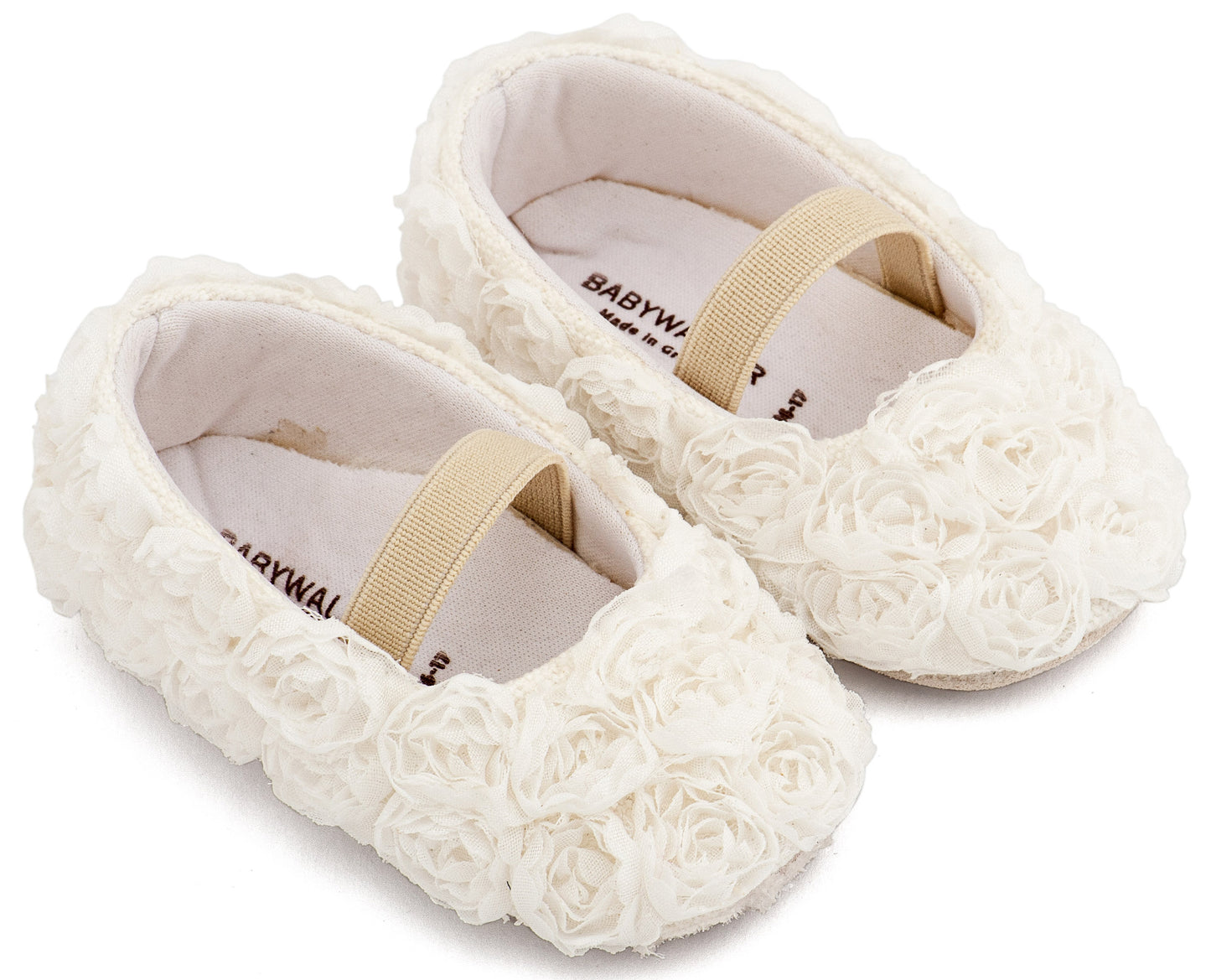 Babywalker Μπαλαρινα Διακοσμημένη με Chiffon Λουλούδια MI1660 Λευκό