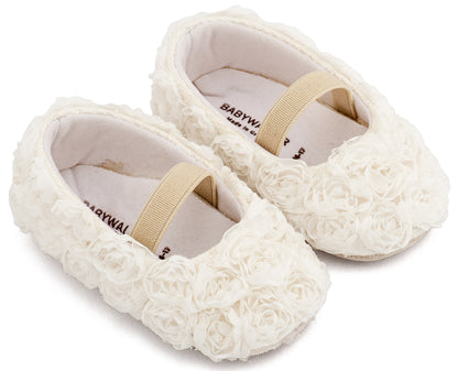 Babywalker Μπαλαρινα Διακοσμημένη με Chiffon Λουλούδια MI1660 Λευκό