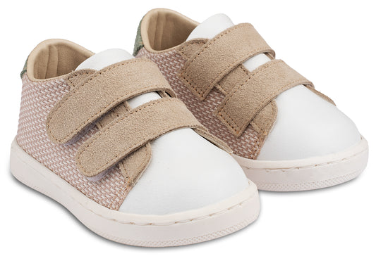 Babywalker Sneakers Διπλή Μπαρέτα Χρατς PRI2104  Μπεζ Λευκό Μέντα