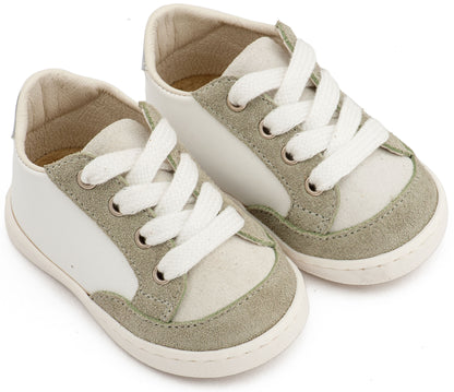 Babywalker Δερμάτινο Δετό Sneakers PRΙ2120 Λευκό Μέντα