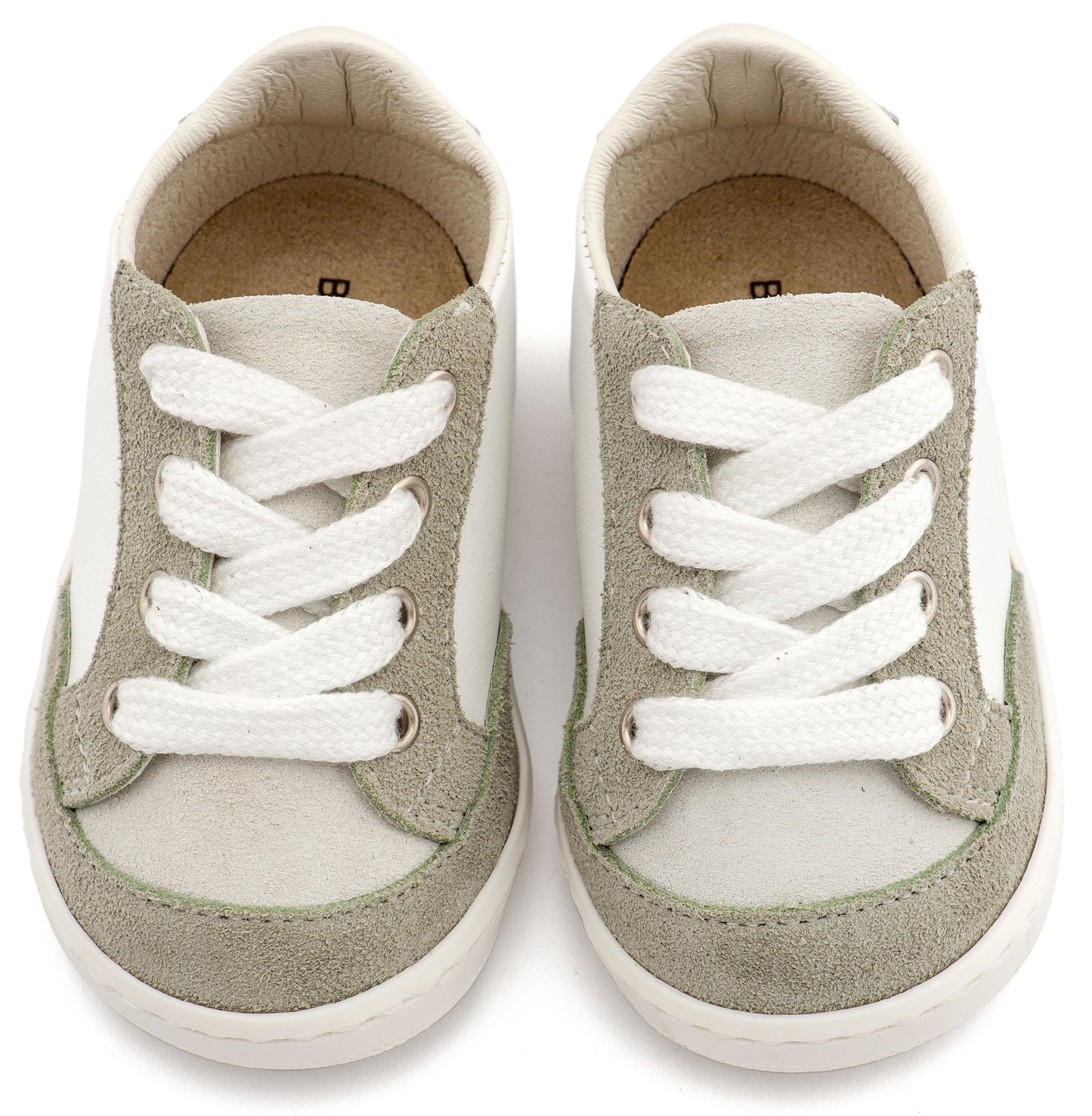 Babywalker Δερμάτινο Δετό Sneakers PRΙ2120 Λευκό Μέντα