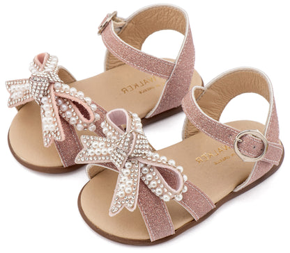 Babywalker Πέδιλο Διακοσμημένο με Φιόγκο απο Πέρλες PRI2655 Ροζ Αντικέ