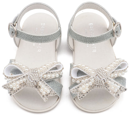 Babywalker Πέδιλο Διακοσμημένο με Φιόγκο απο Πέρλες PRI2655 Ασημί