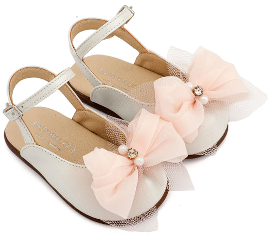 Babywalker Γαλλικό Σαμπό Διακοσμημένο με Φιόγκο Οργάντζας και Στρας PRI2661 Εκρού Ροζ