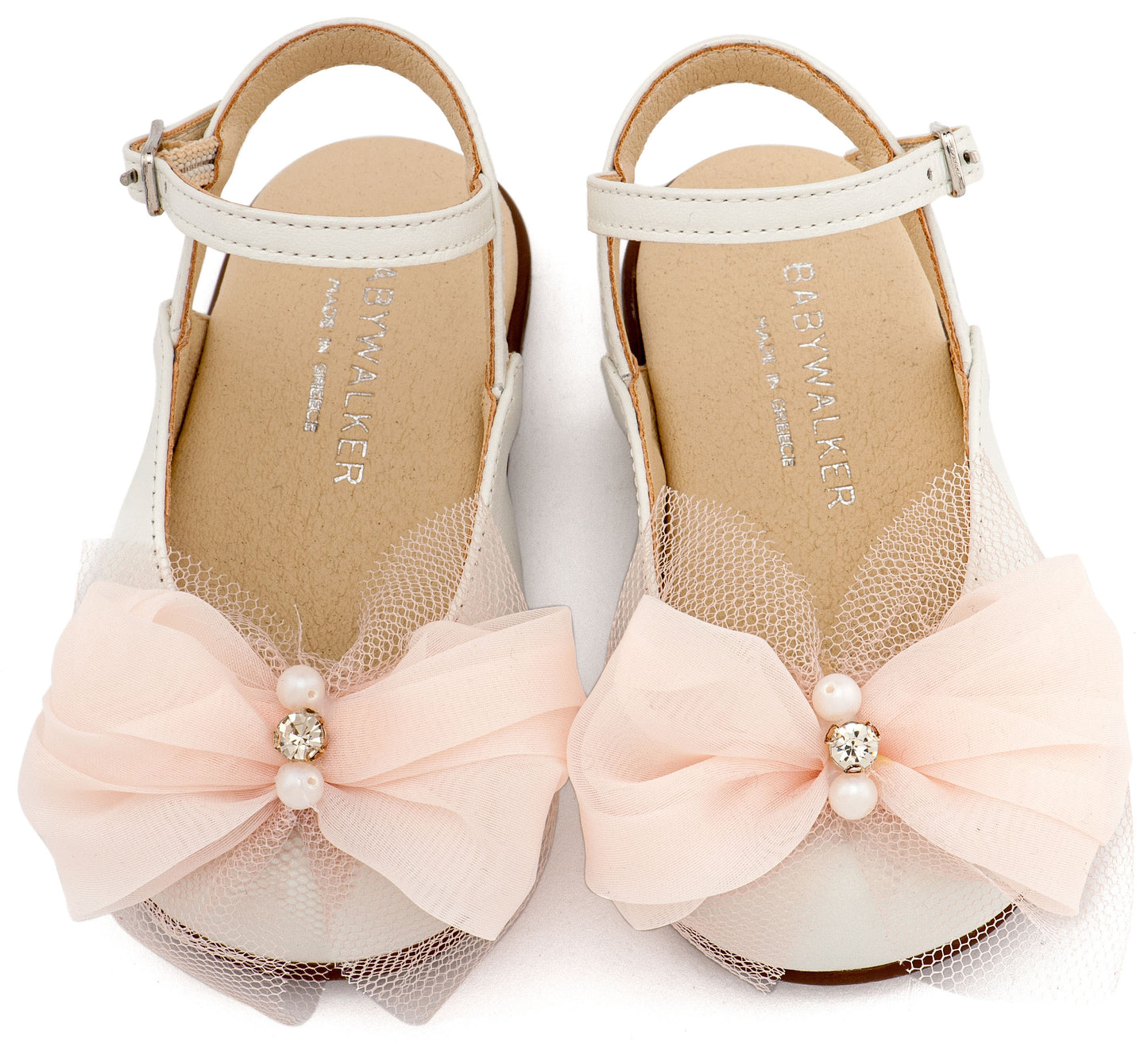 Babywalker Γαλλικό Σαμπό Διακοσμημένο με Φιόγκο Οργάντζας και Στρας PRI2661 Εκρού Ροζ