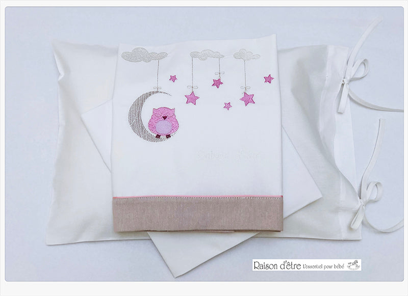 Baby dowry set Dreamy Owl pink 17pcs