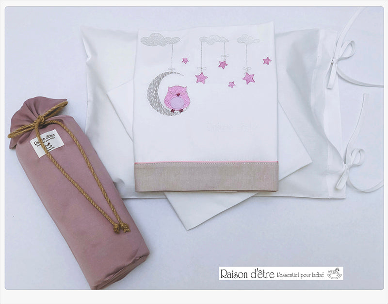 Baby dowry set Dreamy Owl pink 17pcs