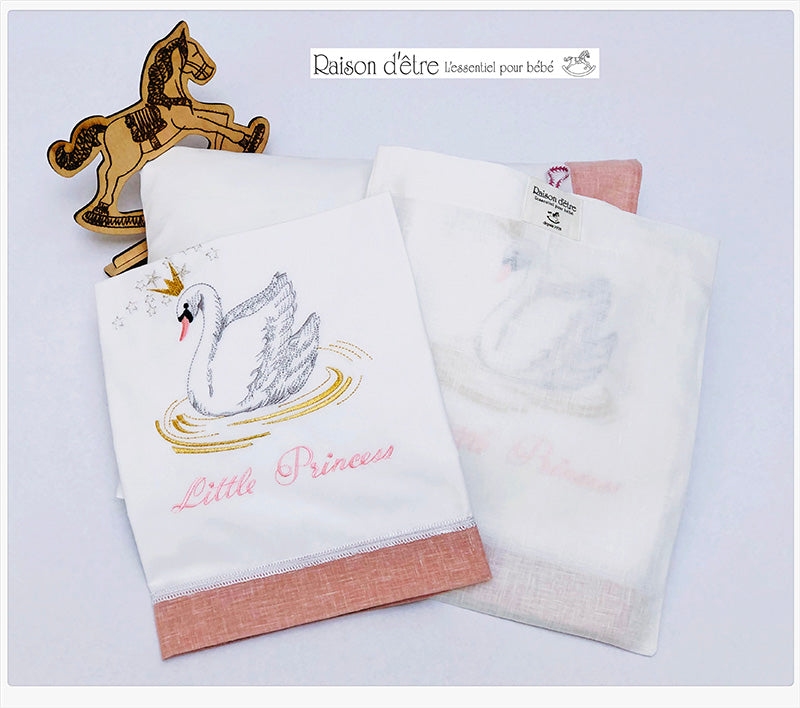 Baby gift set Swan with a Crown pink 17pcs