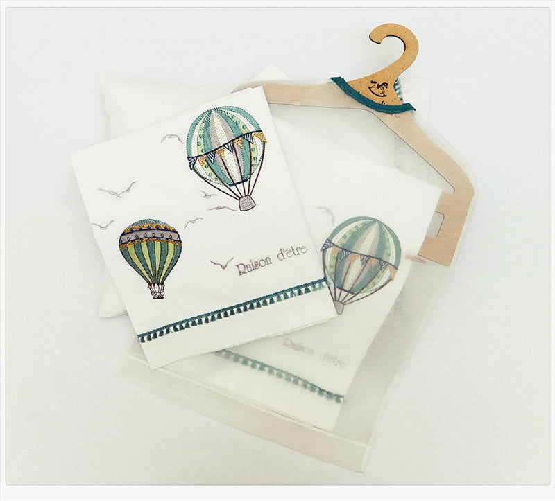 Baby gift set Hot Air Balloon green 14pcs