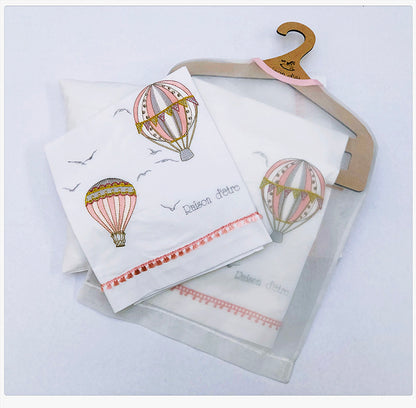 Baby gift set Hot Air Balloon pink 14pcs