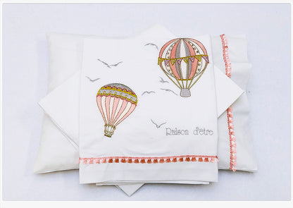 Baby gift set Hot Air Balloon pink 14pcs