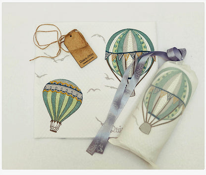 Baby gift set Hot Air Balloon green 14pcs