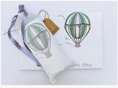 Baby gift set Hot Air Balloon green 14pcs